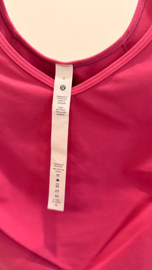 lululemon athletica Women’s Pink Cropped Scoop Neck Stretch Slim Tee Size 4 - Image 5