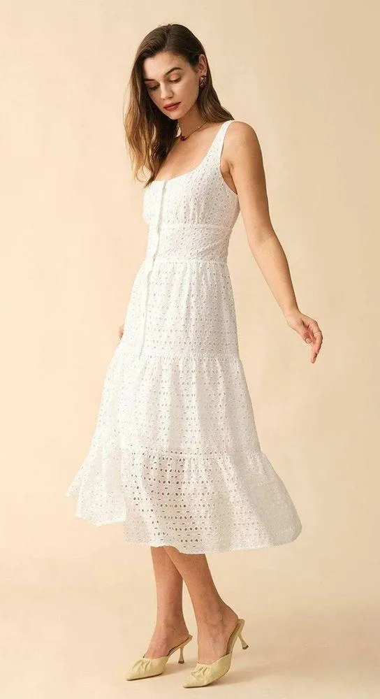 RIHOAS The Square Neck Tiered Hem Midi Dress 76 - Image 2