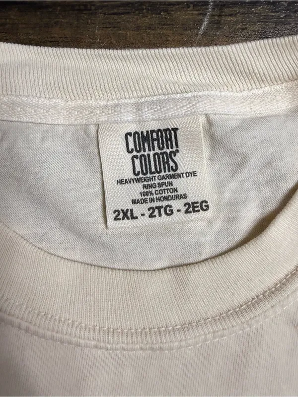 Comfort Colors Cream Tee with Multicolor "Coffee & Jesus" Graphic - Image 2