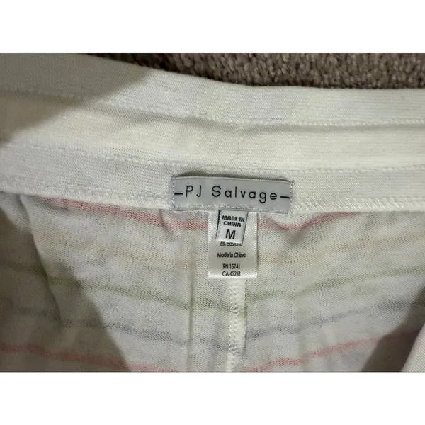 P.J. Salvage Drawstring Stripe Pajama Shorts Sz M $60 MSRP - Image 3