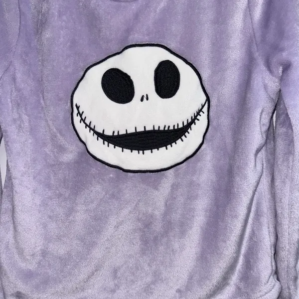 Disney Nightmare Before Christmas Pajama Top Womens Medium 8 10 Purple Jack Skellington - Image 2