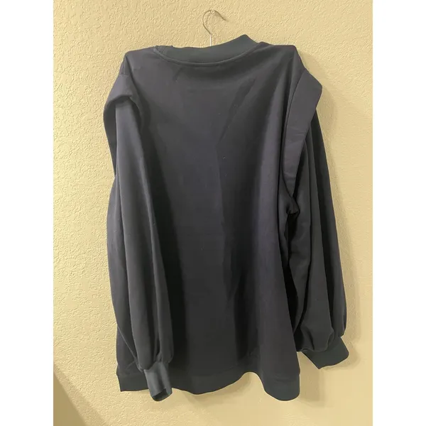 TED BAKER Womens‎ Oversized Sweatshirt Jumper Size 5 Navy Blue Viscose - Image 2