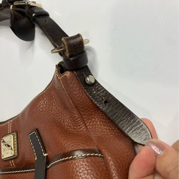 Dooney & Bourke safari brown pebbled leather‎ shoulder bag - Image 8