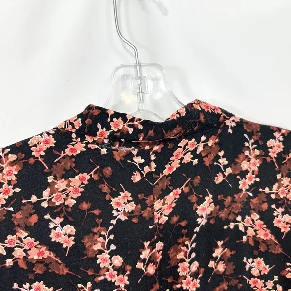 VTG Basic Editions Dress Size 10/12 Black Floral Sleeveless 90s Y2K Modest‎ 1767 - Image 5