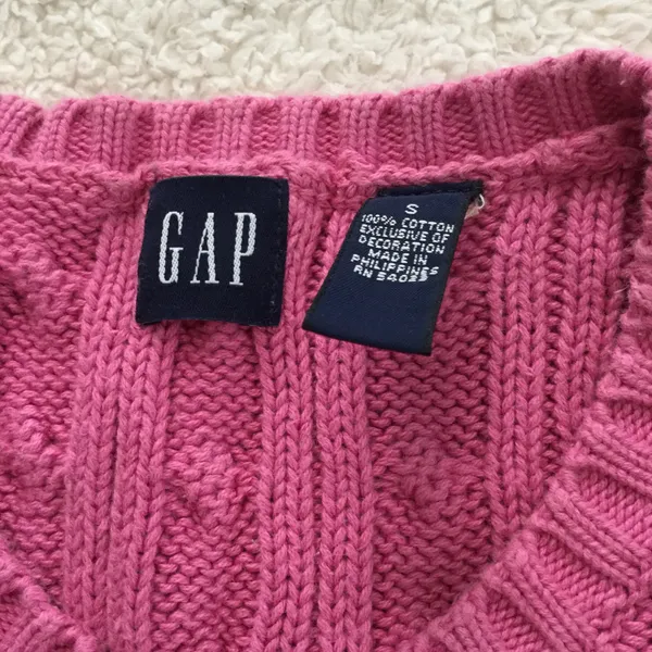 Gap Vintage Cable Knit Cardigan Sweater Pink - Sz S - Image 9