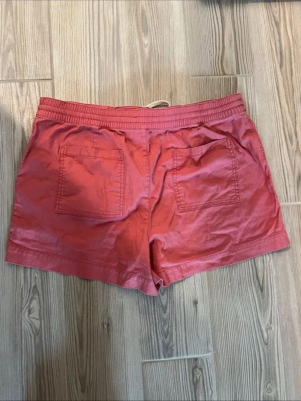 LOFT Cotton Cargo Utility Drawstring Shorts (Sz 14) Clay Salmon Coral - Image 5