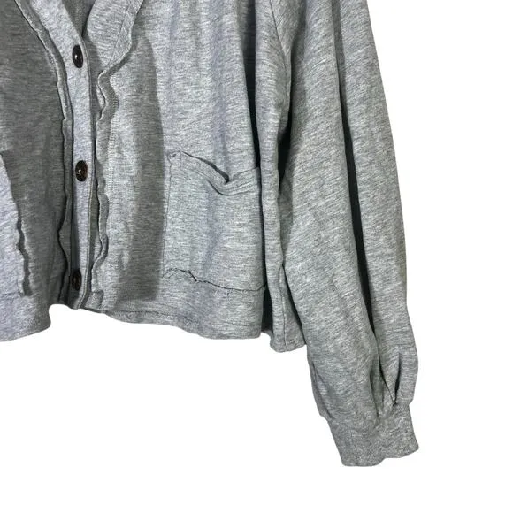 Zenana Oversized Cardigan‎ Womens 1X Gray Button Down Pockets Cozy Minimalist - Image 3