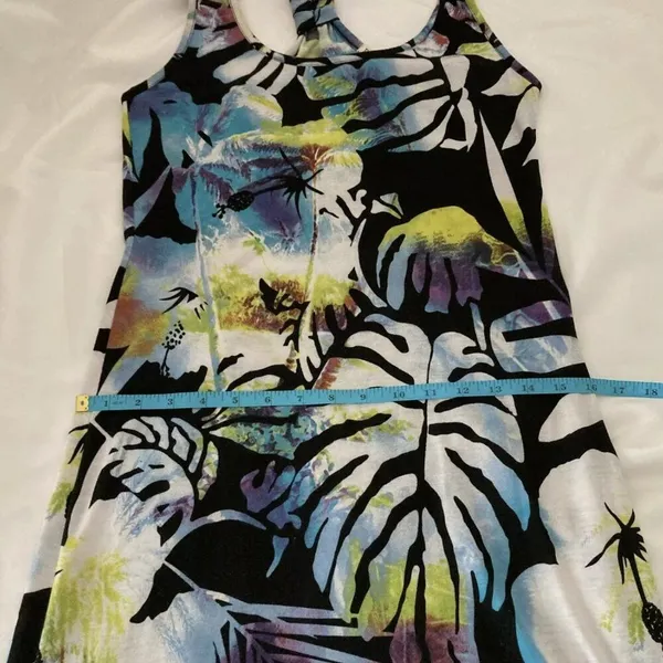 Derek Heart High Low‎ Dress Medium Tropical Floral Racerback Sleeveless Summer - Image 4