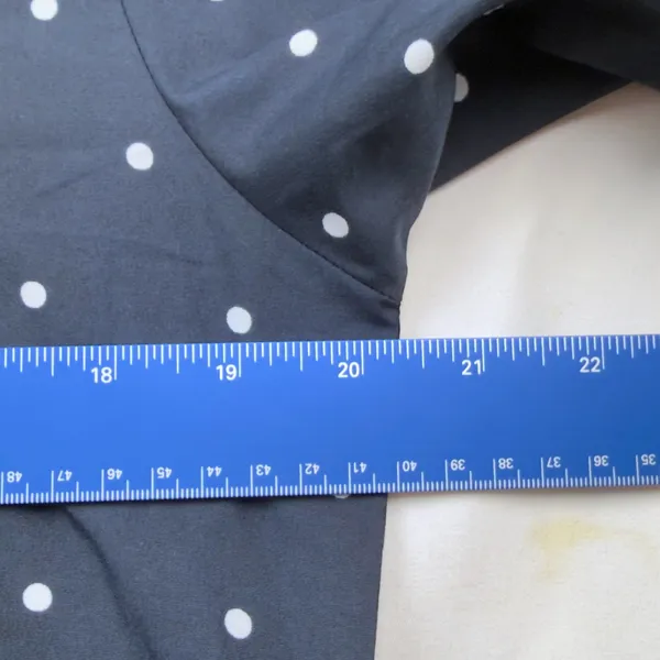Tokyo Talkies Urban Navy Blue Polka Dot Belted Midi Dress Sz XL - Image 4