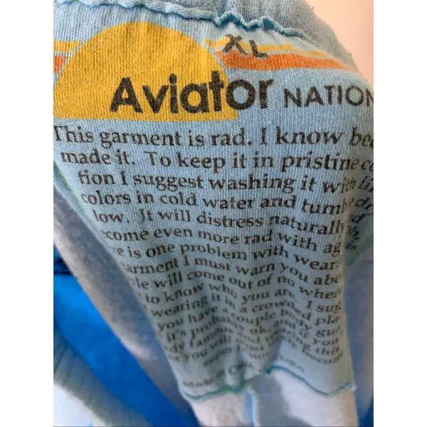 Aviator Nation Peloton New York sweatpants blue women's size XL - Image 6