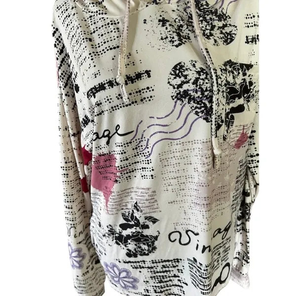 Lily by Firmiana Vintage Graphic Lightweight Hoodie XL - Image 3