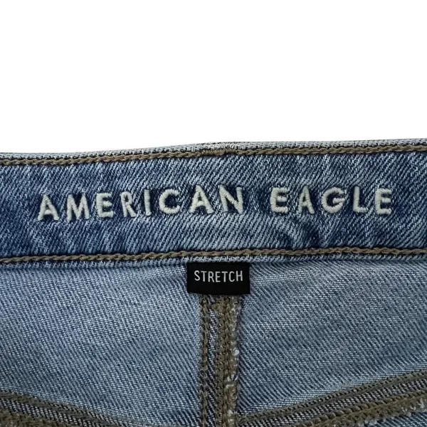 American Eagle Mom Jean Solid Denim Pants 90s High Rise Distressed Size 8 Long - Image 4