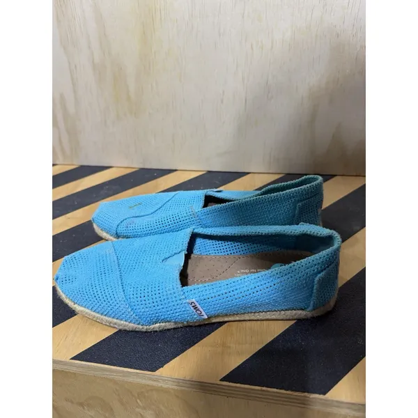 TOMS Blue‎ Slip On Sneakers Women’s US 7.5 Casual Canvas Comfort - Image 3