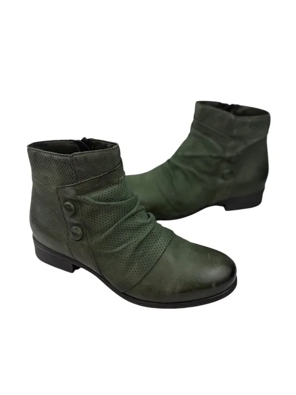 *Miz Mooz Sallie Ankle Boots Womens Size 40 Green Leather Comfort Casual Classic - Image 4