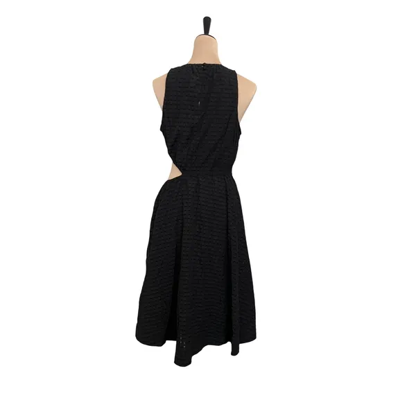 Maeve by Anthropologie Black Textured Cutout Midi Dress Size M - Image 2