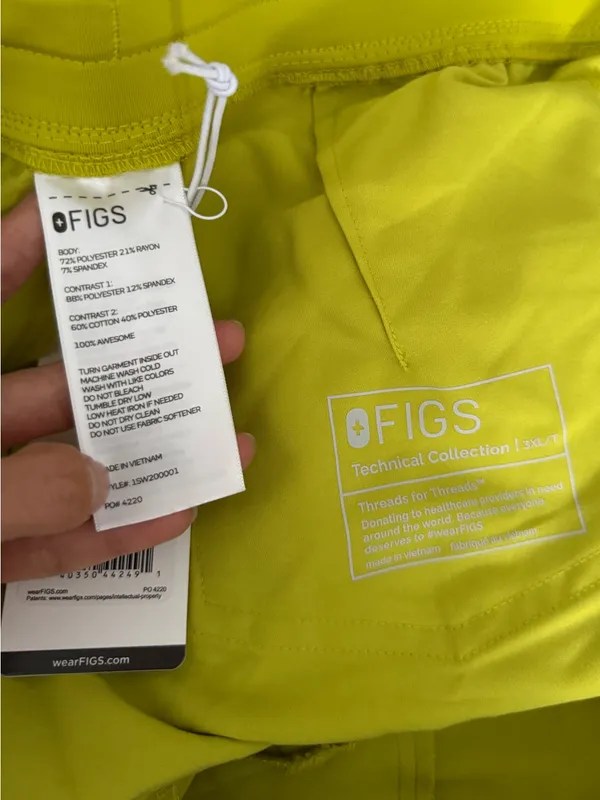 Figs 3XL Tall NEW Zamora Scrub Joggers Neon Yellow Doctor Nurse Dentist - Image 5