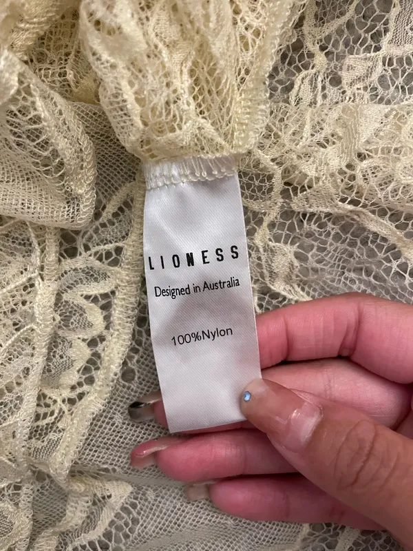 Lioness Butter Yellow Lace Midi Skirt - Image 3