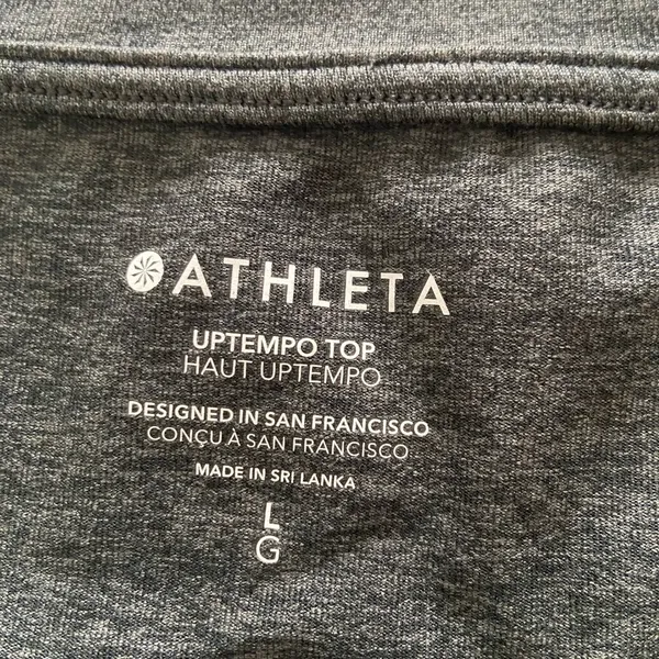 Athleta Gray Uptempo Top Size Large Athleisure, minimalist, normcore, gorpcore - Image 3