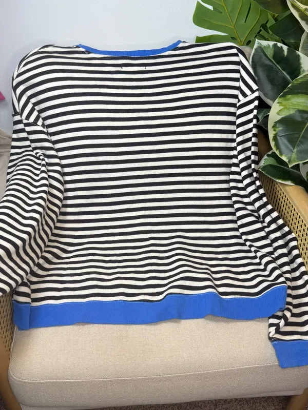 We The Free Classic Striped Oversized Crewneck Size small - Image 8
