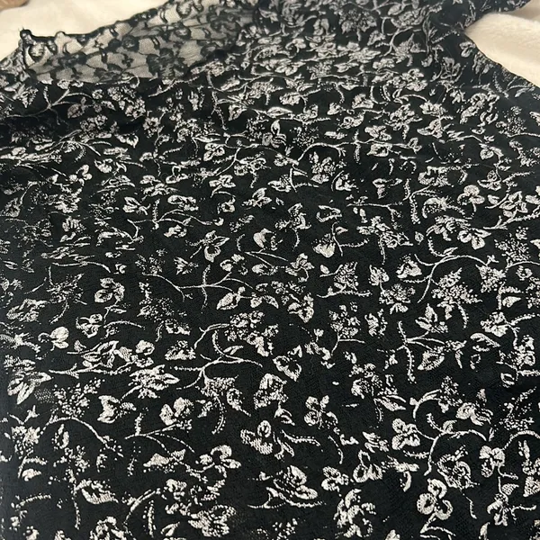 Vintage‎ Arlett Black and White Floral Lace Blouse - Image 2