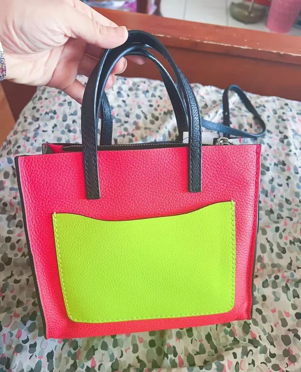 MARC JACOBS The Mini Grind Leather Crossbody Colorblock yellow rose pink Lock - Image 13