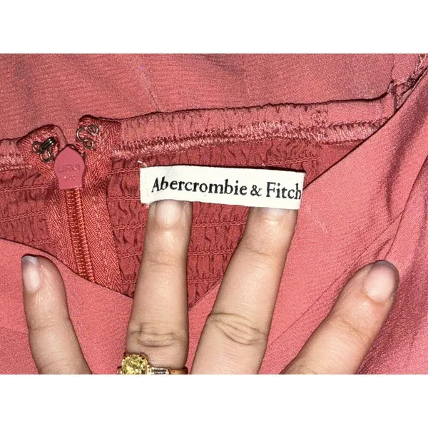 NEW Abercrombie & Fitch Red Pink Puff Sleeve Long Sleeve Midi Dress Women Size M - Image 5