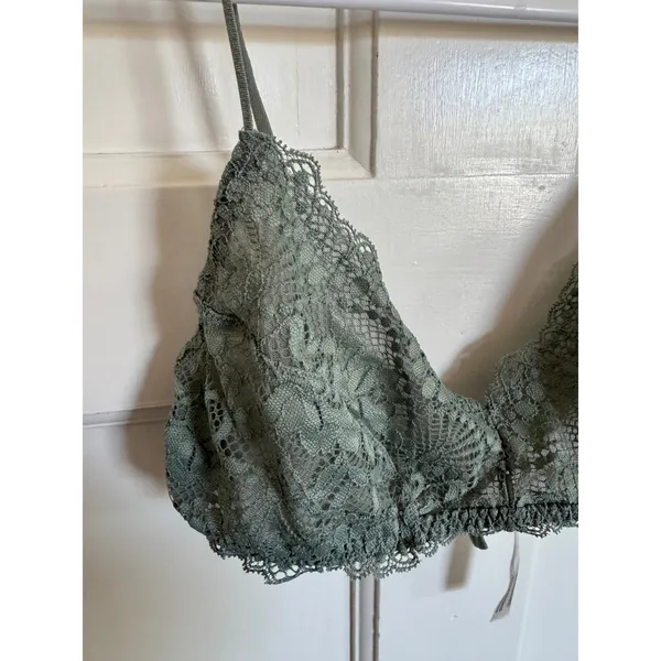 Free People Mya sage‎ green lace bralette size medium - Image 2