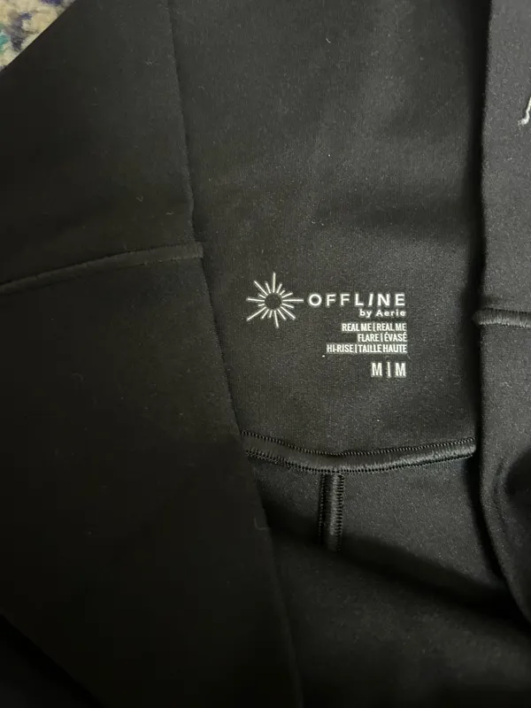 Aerie Leggings OFFLINE by High-Waisted Crossover Flare Black - Image 5