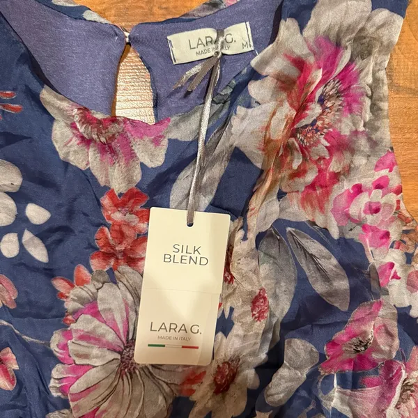 LARA G‎ women’s floral silk blend dress light weight NWT medium wedding - Image 2