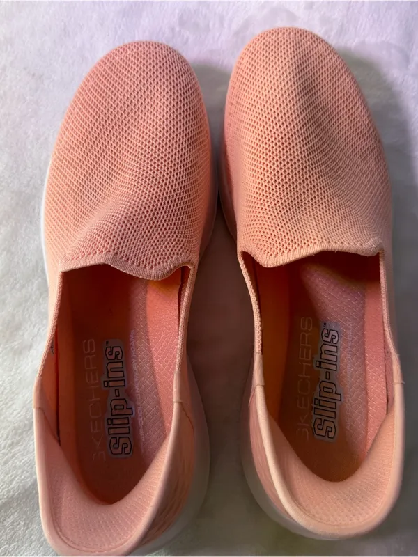 Skechers Pink Mesh Slip-On Walking Sneakers - Image 12