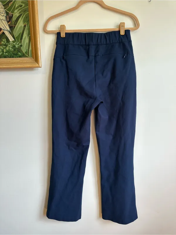 Tuckernuck Pull On Elastic Waist Stretch Trousers Womens Medium Navy Blue - Image 5