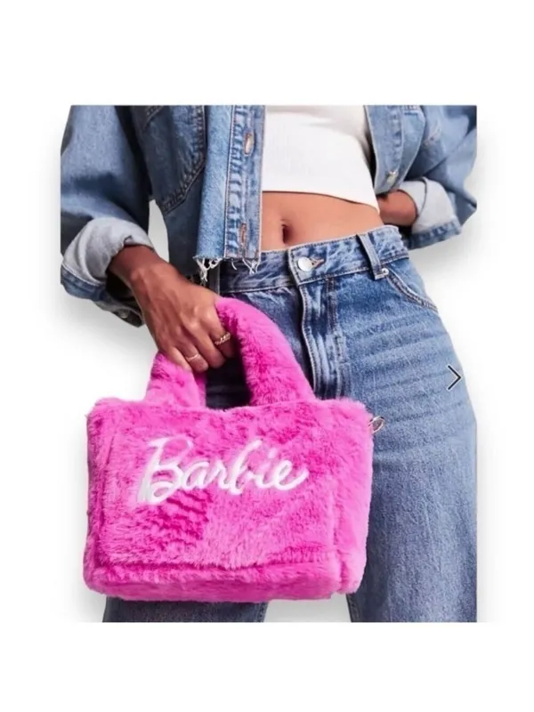 Barbie & Skinnydip London Collaboration Pink Furry Crossbody RARE Purse Bag - Image 3