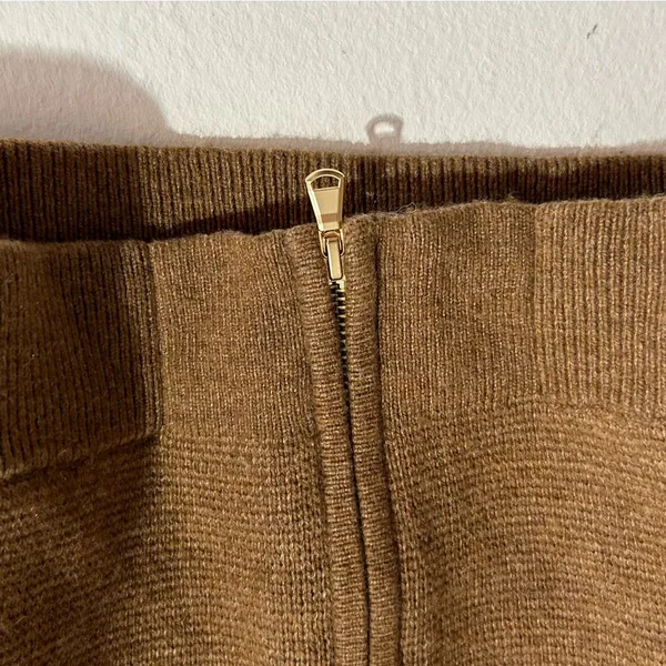 J. Crew Full Zip Flight Sweater Jacket Lambswool Blend Tan Size Medium Preppy - Image 8