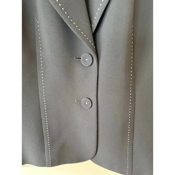 Ann Taylor Blazer Suit Jacket Women's Size 8 Black Notch Lapel Single Breasted - Image 4