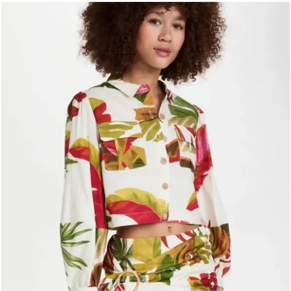 FARM‎ RIO Spring Forest Shirt Button Down Long Sleeve SIZE XS NWT - Image 3