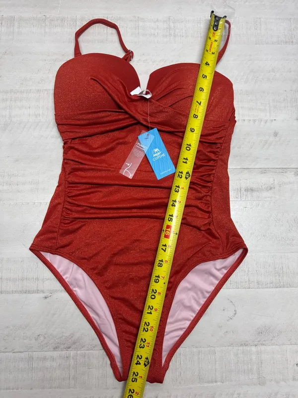Cupshe Glitter Ruched One-Piece Swimsuit TUMMY CONTOURING" - Image 4