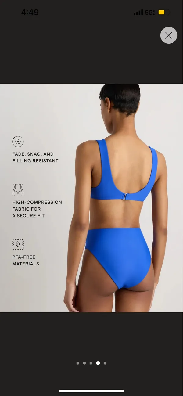 New Quince Italian High-Rise High-Leg Bikini Bottom Size Medium - Image 5