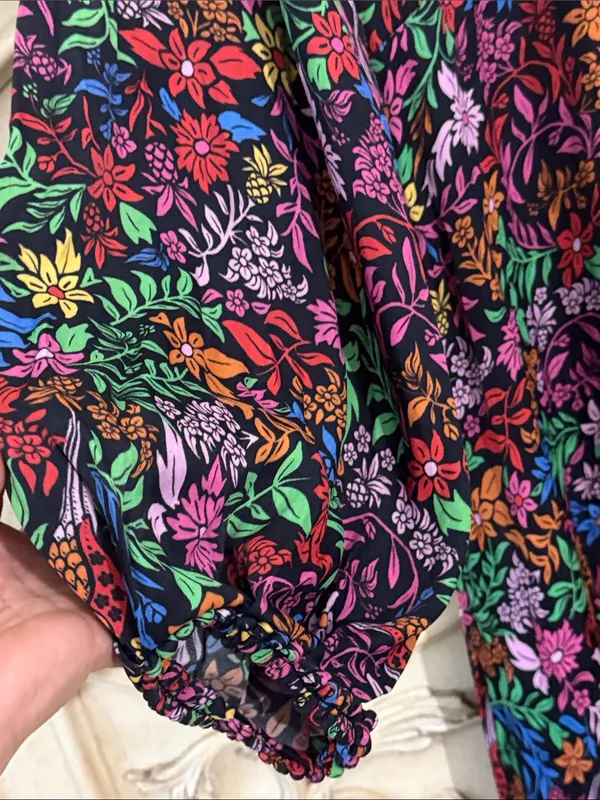 FARM Rio Tropical Garden Midi Dress V-Neck Viscose Size Large Retail $275🌺 - Image 7