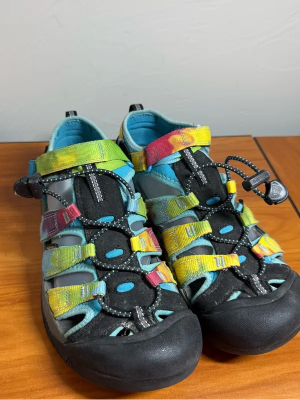 Keen Newport H2 Water Sandal Shoe‎ Hiking Closed Toe Bungee Rainbow Tie Dye W6 - Image 2