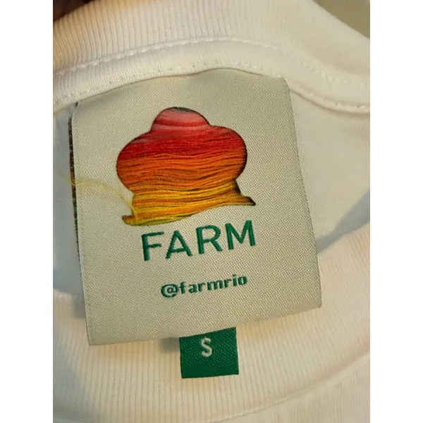 Farm‎ Rio Tropical Bananas Graphic T-Shirt Midi Dress Off-White Small - Image 4