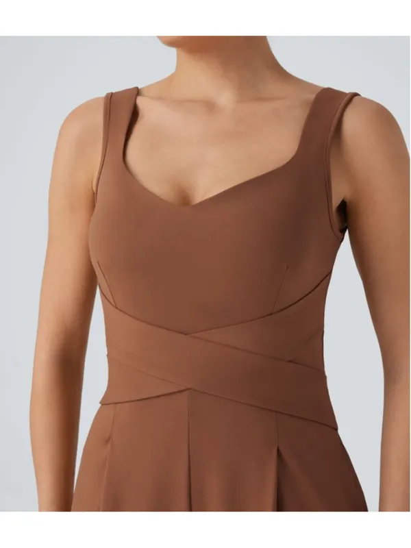 Halara U-Back Sleeveless Wide Leg Casual Jumpsuit Size L Regular Terracotta NWOT - Image 5