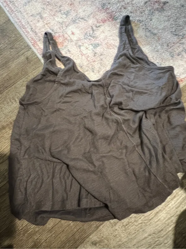 Free people intimately Waffle Knit Scoop Neck Tank Top - Charcoal - Image 6