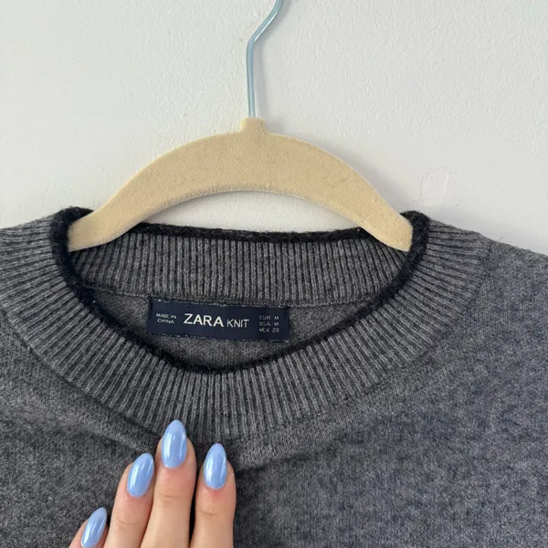 Zara Knit Gray Fine Knit Sweater | Carolyn Bessette Inspired | Quiet Luxury - Image 4