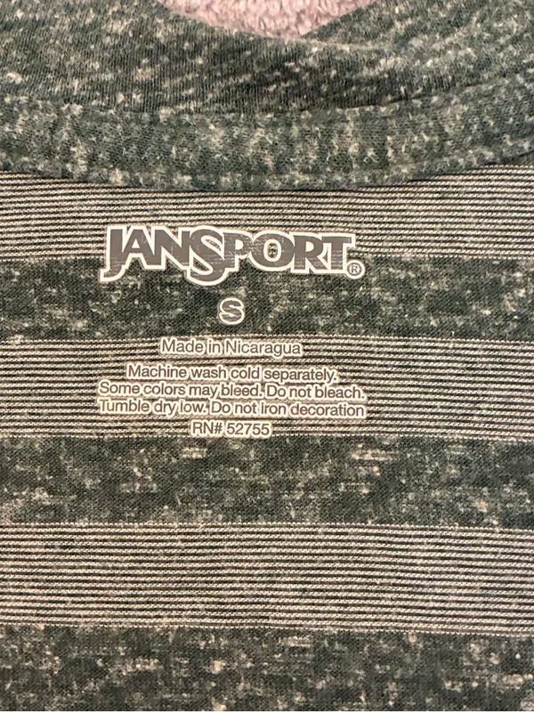 JanSport Women's Heathered Green V-Neck Tee Size Small - Image 2