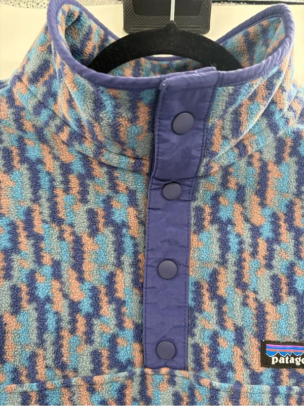 Patagonia quarter zip micro D snap-t pullover hiking winter long sleeve sz large - Image 6
