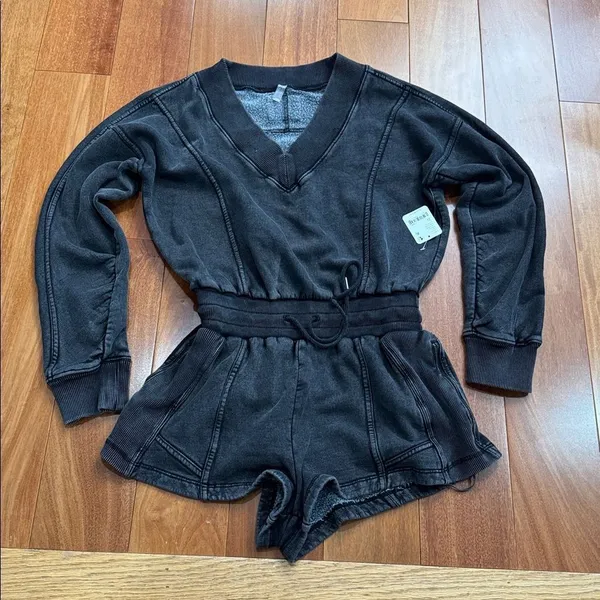 NWT Free People ‎ Movement Intercept Relaxed Fit Black Romper size XS - Image 3