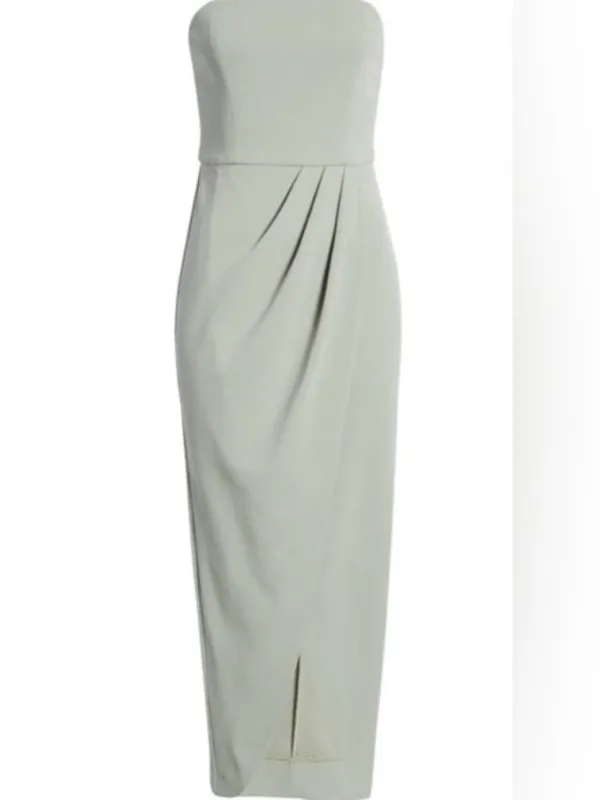 NWT WAYF Womens Size Small Sage Green Angelique Strapless Tulip Gown Dress NEW - Image 6