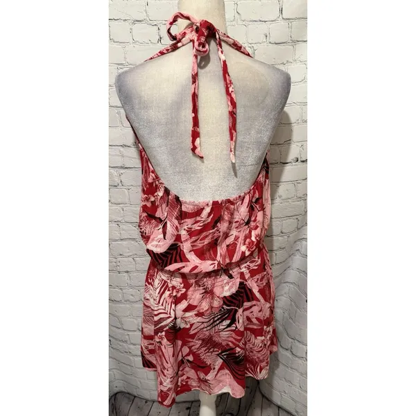 White House Black Market WHBM sleeveless tropical Floral Rayon Dress Size Medium - Image 5