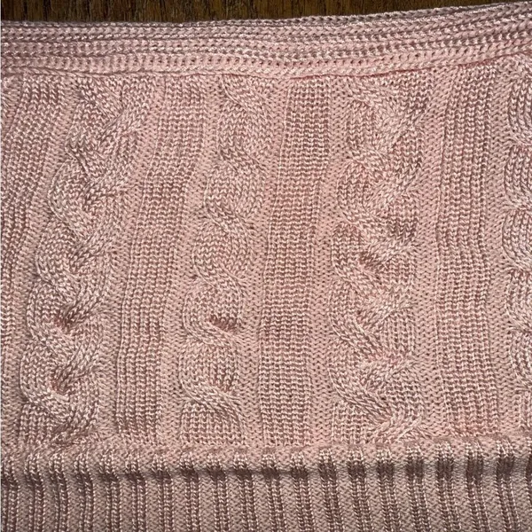 Lauren Ralph Lauren Pink Cable Knit Open Front Cardigan - Image 7