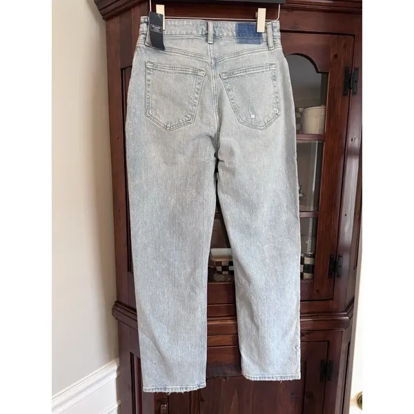 Abercrombie Jeans The Dad High Rise Curve Love, Ripped Wash 26/2S Distressed - Image 3